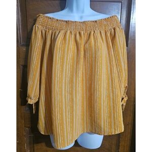 Rue21 Plus Size Striped Off the Shoulder Top